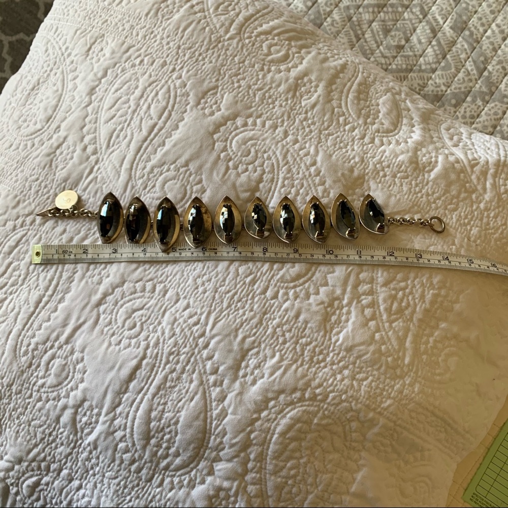 Sterling Silver black c.z. stone necklace - Picture 10 of 14